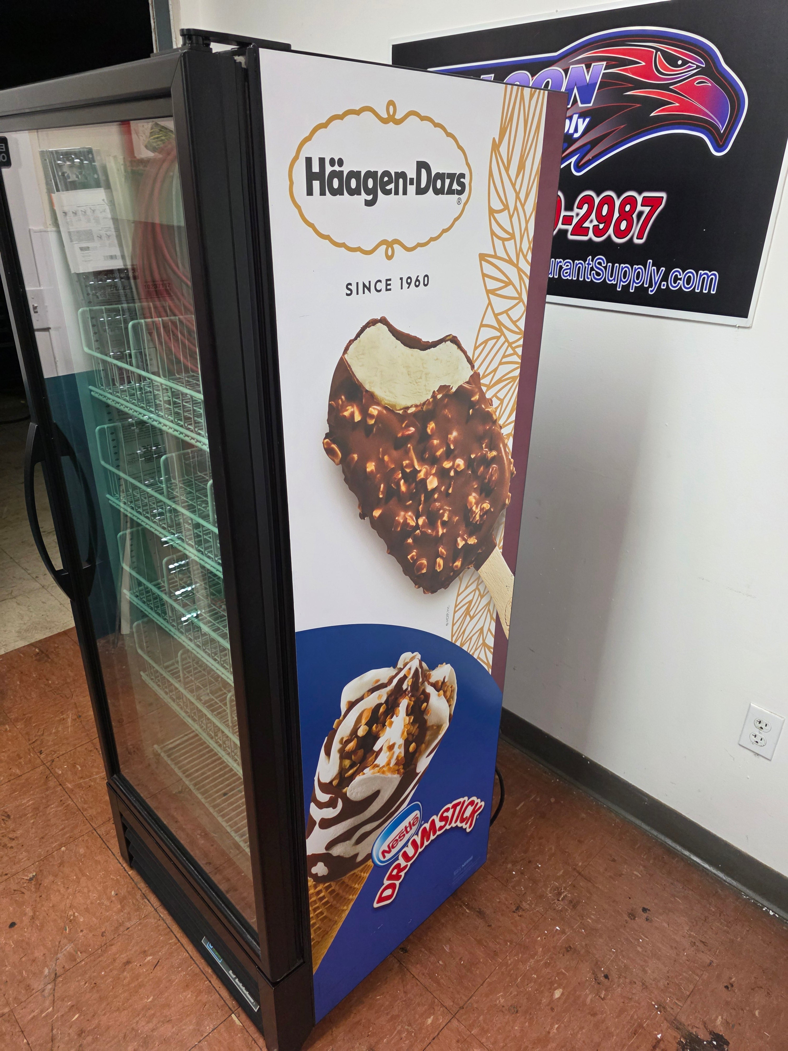Used 2021 True GDM-12F-HC Glass Door Reach In Merchandiser Freezer - 120V