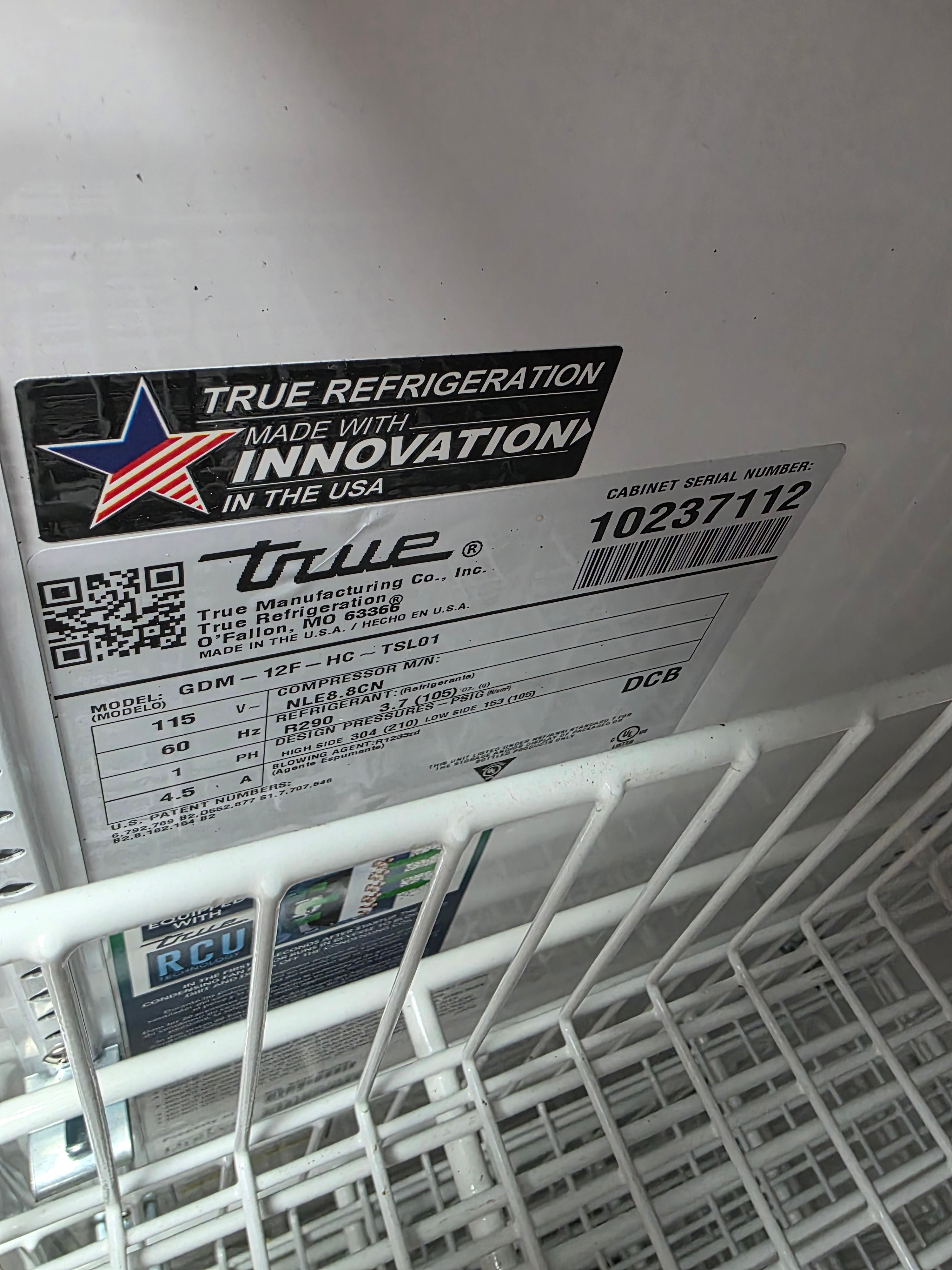 Used 2021 True GDM-12F-HC Glass Door Reach In Merchandiser Freezer - 120V