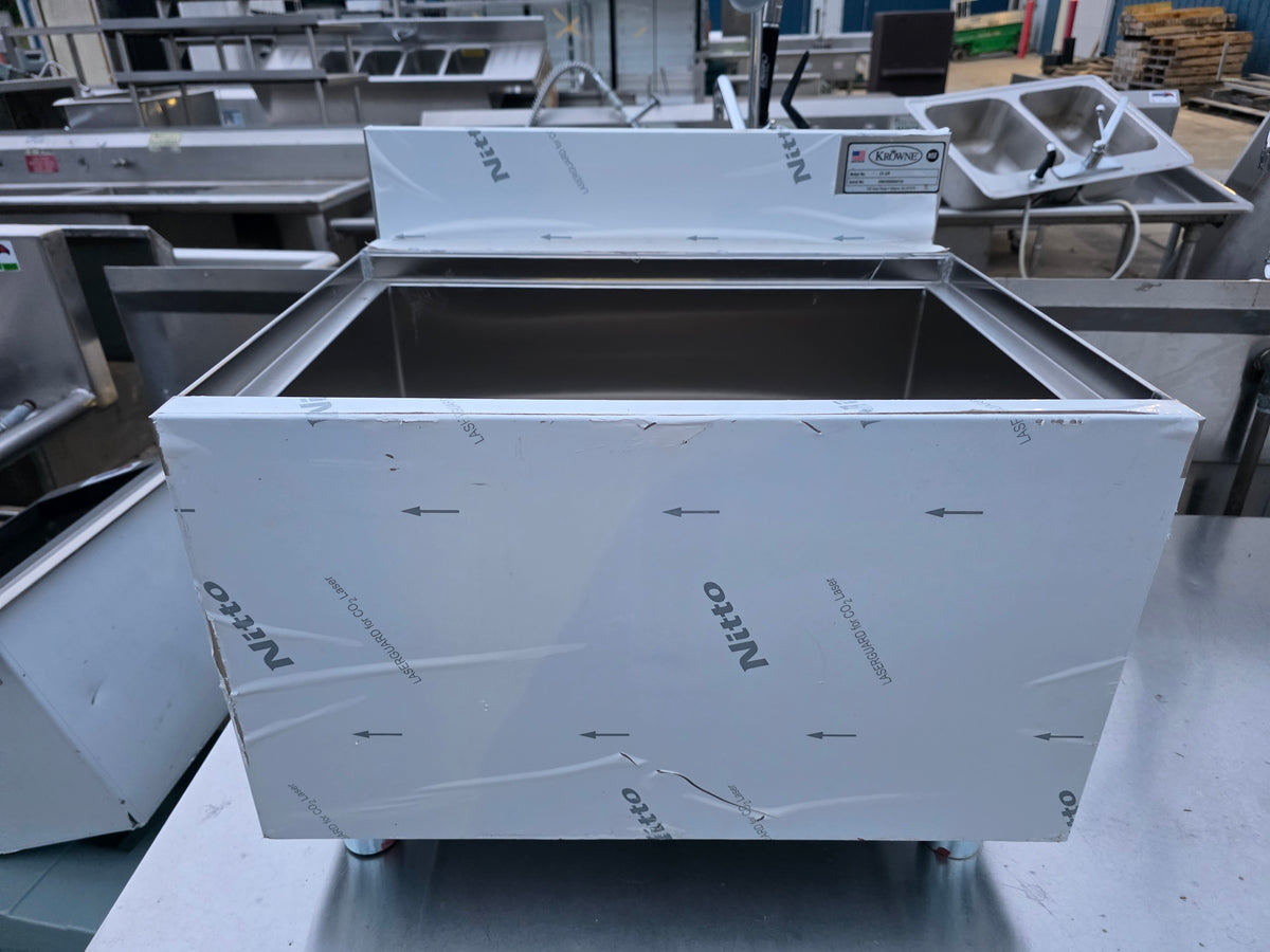 Used Krowne Metal 21-24 Underbar Ice Bin/Cocktail Unit 24"W x 21"D 80 lb Capacity - SS417