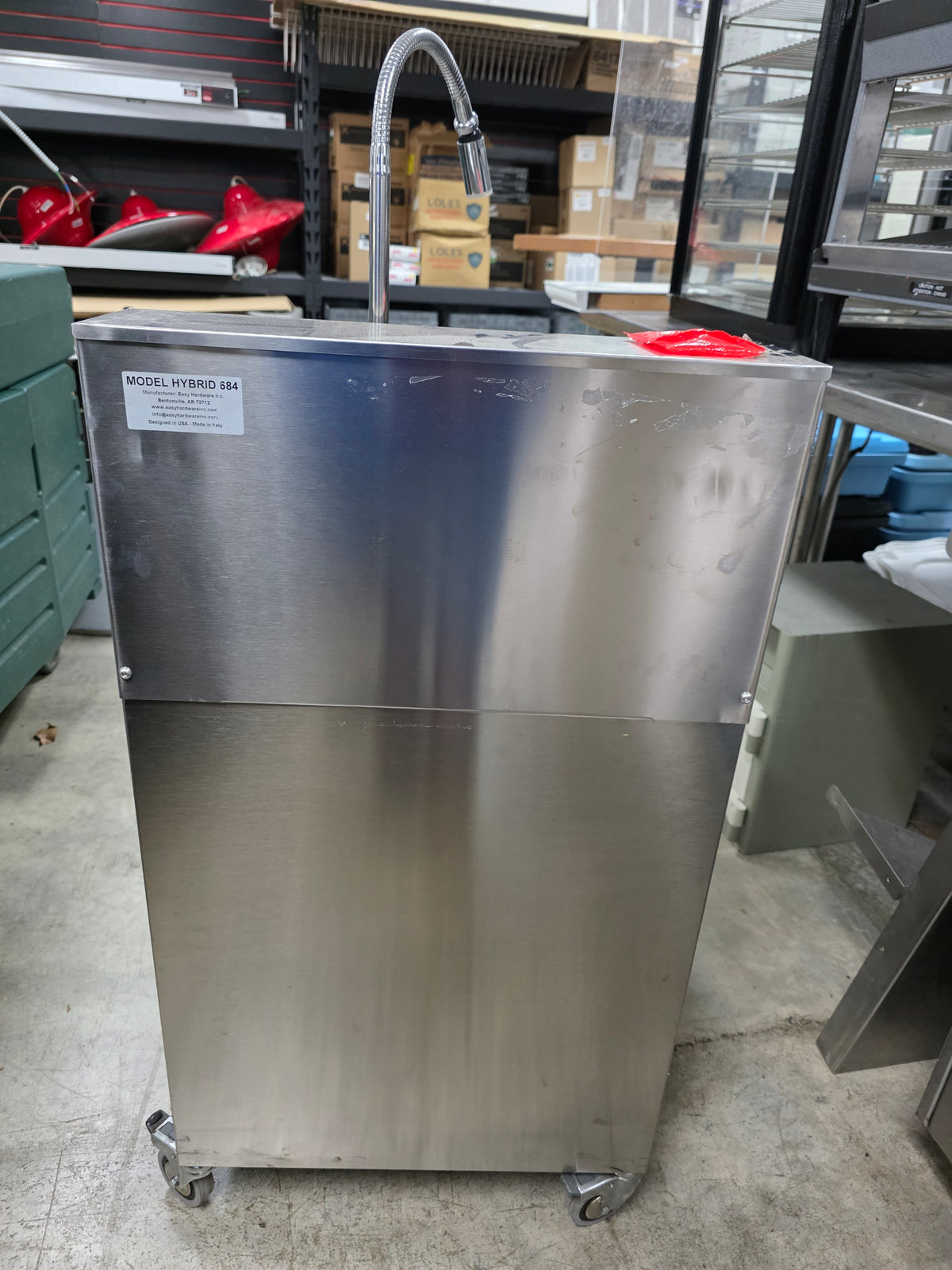 Unused Easy Hardware Hybrid 684 Hands Free Portable Self Contained Hand Sink 24VDC/120VAC