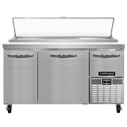 New 60" Continental PA60N Refrigerated Pizza Prep Table with Two Full Doors and One Half Door 120V