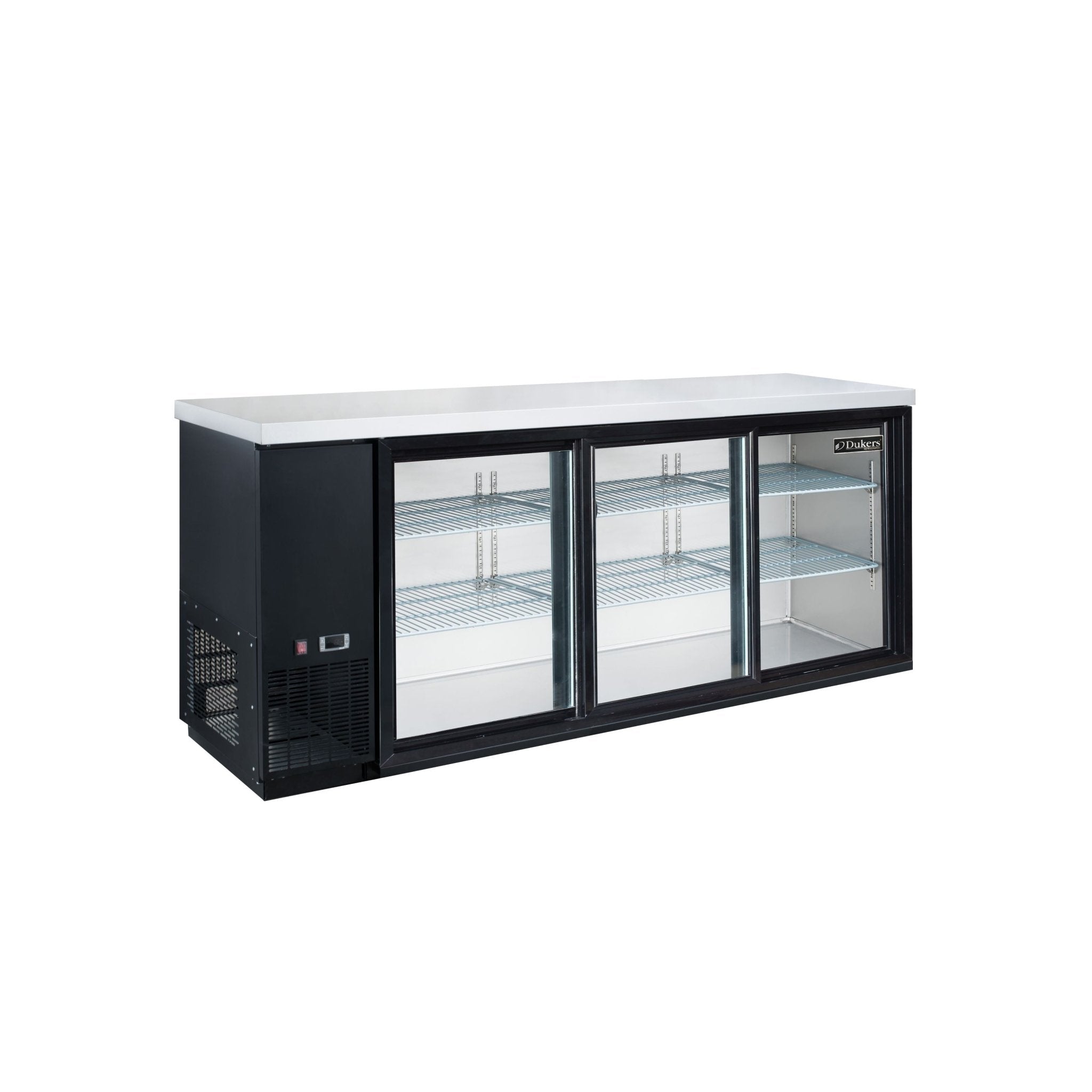 New Dukers DBB72 - S3 3 Door Bar and Beverage Cooler (Sliding Doors) - Falcon Restaurant Supply - 2