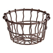 New American Metalcraft WBBS Bronze Round Wire Serving Basket - 5" x 3 1/8" - JD