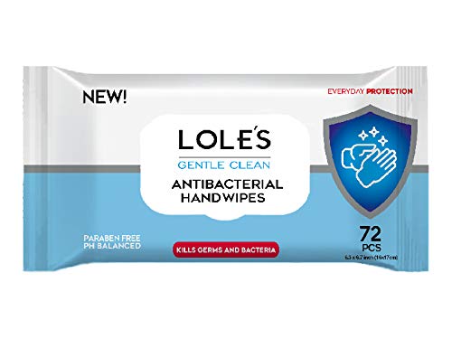 12pk (Case) LOLE'S Gentle Clean Portable Antibacterial Wet Wipes for Hands with Soothing Aloe Vera for Soft and Smooth Skin