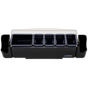 Unused San Jamar BD4005S 5-Compartment Condiment Bar with Snap-On Caddies - TH3