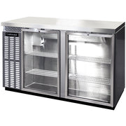 New 59" Continental BB59NSSGD Stainless Steel Glass Door Undercounter Back Bar Refrigerator 120V