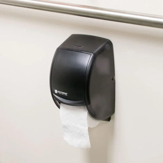 New San Jamar R3500TBK Duett Classic Toilet Tissue Dispenser - Black