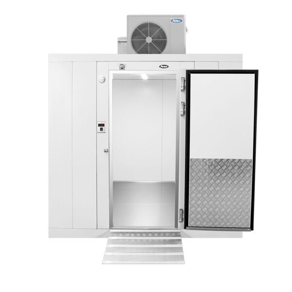 New Atosa AWC1010 - TF 10' x 10' x 7'6" Walk - in Cooler with Reinforced Floor, Includes Condensing Unit with 1.5 HP Compressor and Evaporator - Falcon Restaurant Supply - 3
