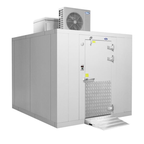 New Atosa AWC1010 - TF 10' x 10' x 7'6" Walk - in Cooler with Reinforced Floor, Includes Condensing Unit with 1.5 HP Compressor and Evaporator - Falcon Restaurant Supply - 4