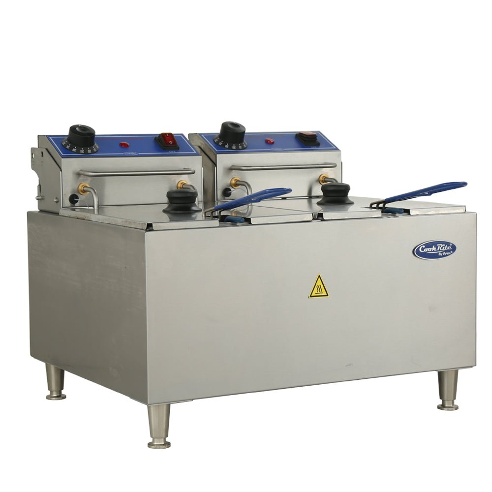 New Atosa ACEF - 32 32lb Electric Countertop Deep Fryer (Dual Tank) 240V - Falcon Restaurant Supply - 2