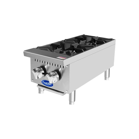 New Atosa ACHP-2 HD 12" Countertop Gas (2) Burner Hotplate with Total 64,000 B.T.U.