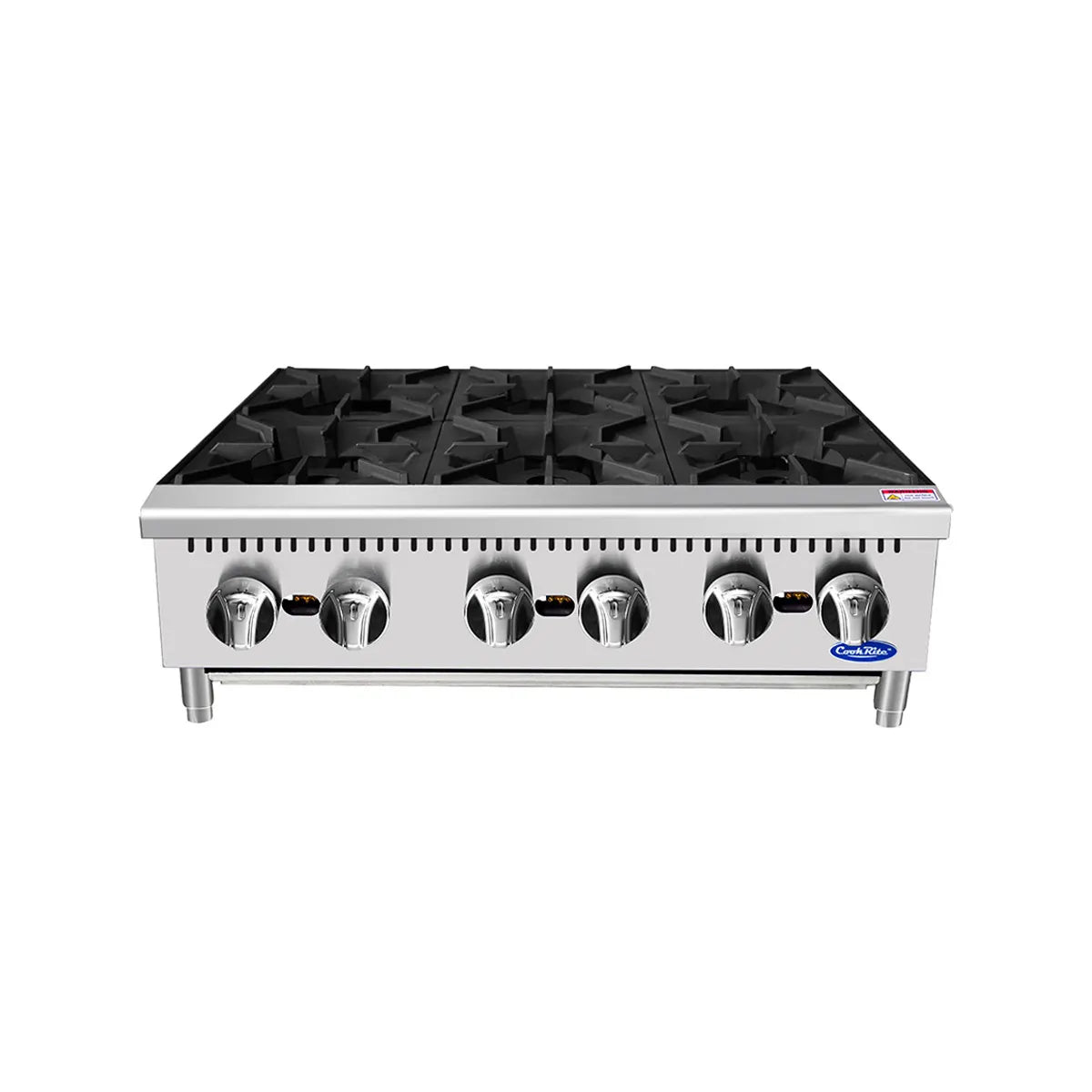 New Atosa ACHP-6 HD 36" Countertop Gas (6) Burner Hotplate with Total 192,000 BTU