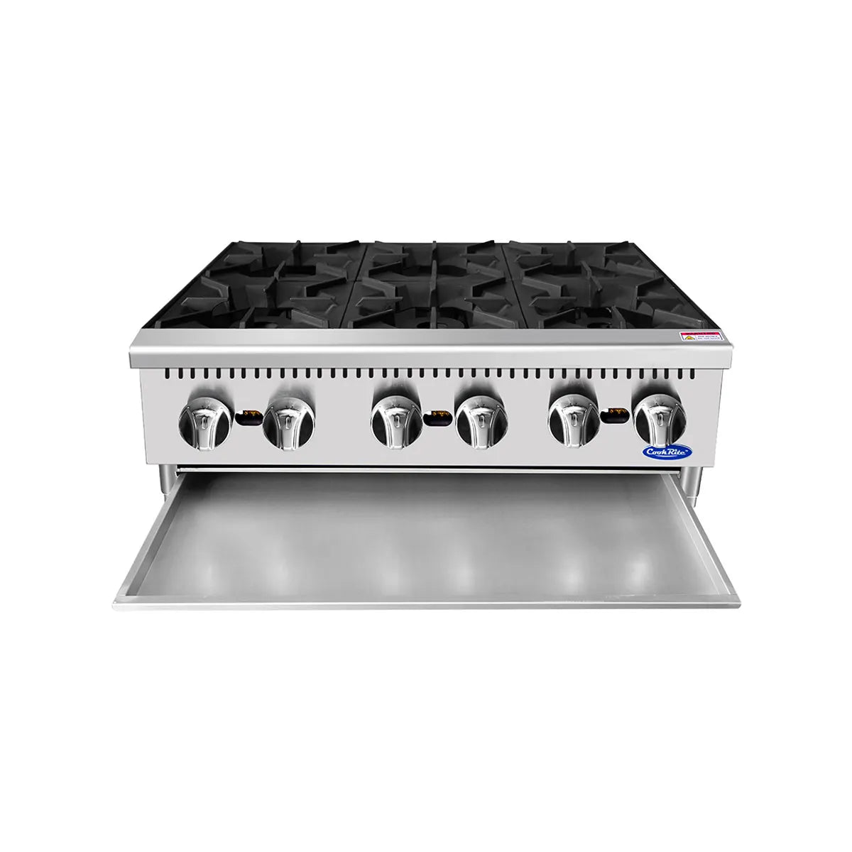 New Atosa ACHP-6 HD 36" Countertop Gas (6) Burner Hotplate with Total 192,000 BTU