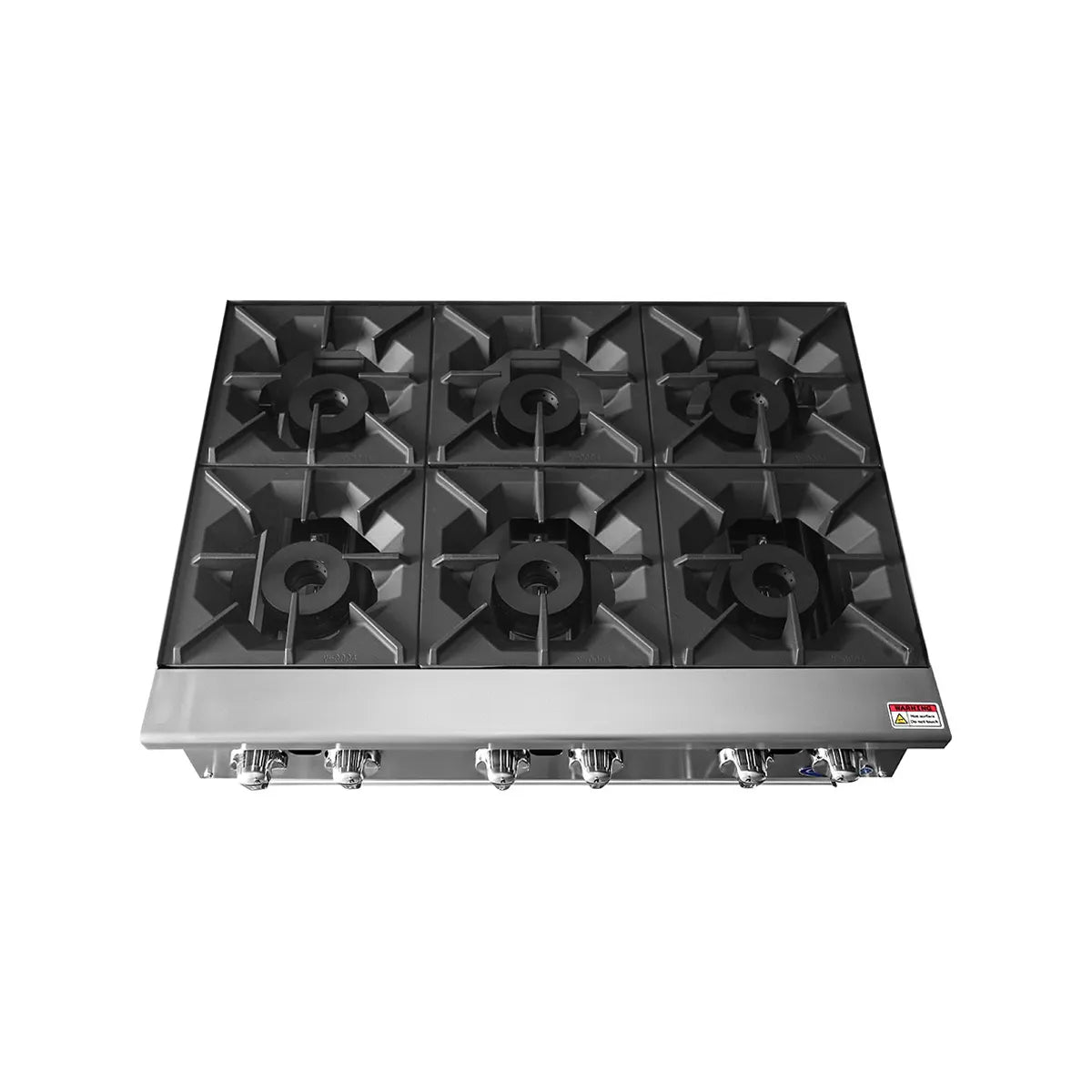 New Atosa ACHP-6 HD 36" Countertop Gas (6) Burner Hotplate with Total 192,000 BTU