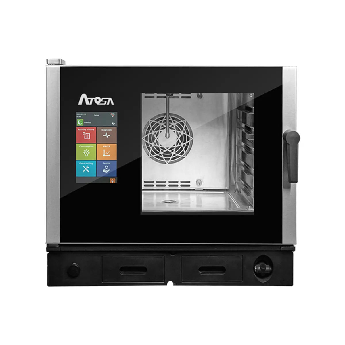 New Atosa AEC-0511E Smart Touch Electric Combi Oven, Fits 5 Half-Size Pans, 208/240v