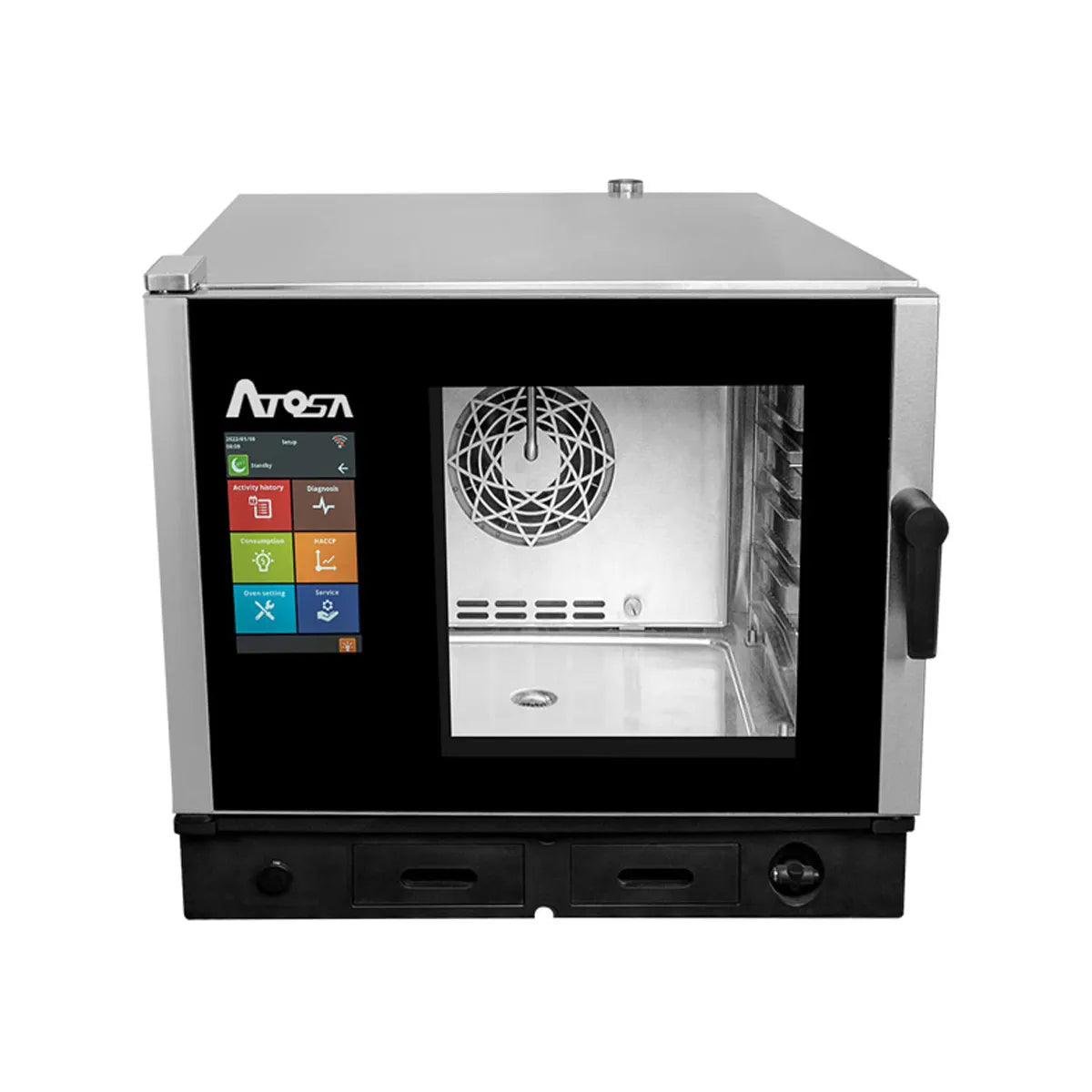 New Atosa AEC-0511E Smart Touch Electric Combi Oven, Fits 5 Half-Size Pans, 208/240v