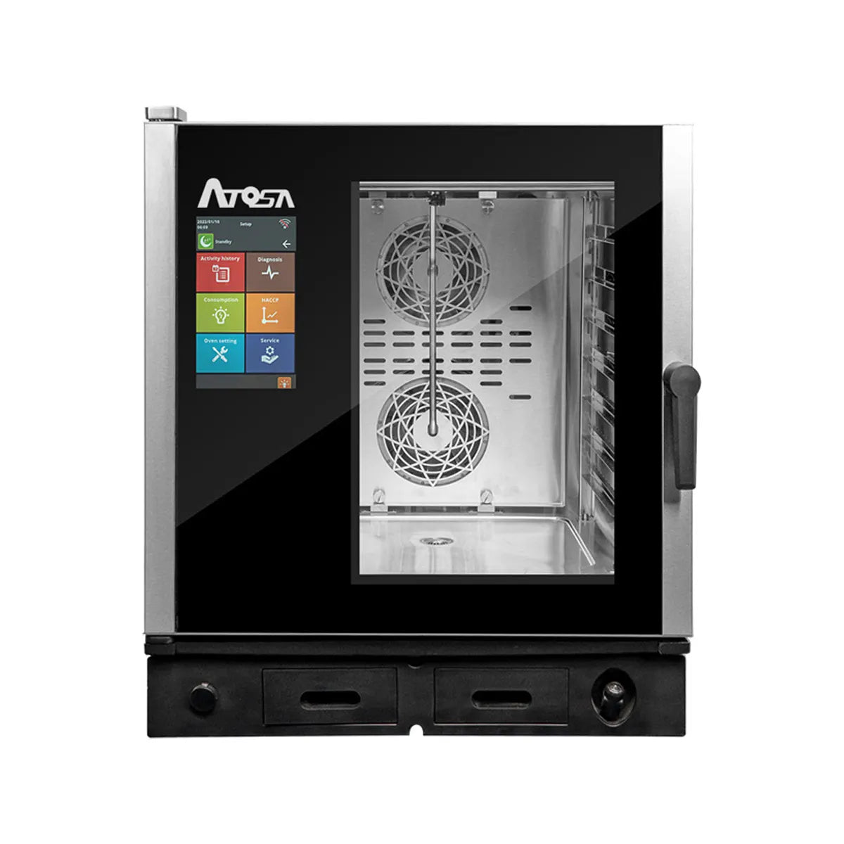 New Atosa AEC-0711E Smart Touch Electric Combi Oven, Fits 7 Half Size Pans, 208/240v