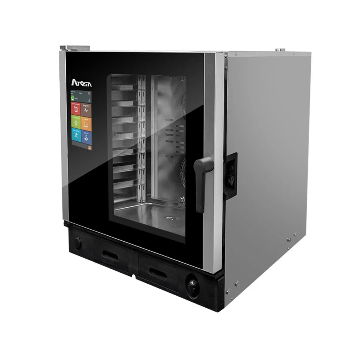 New Atosa AEC - 0711E Smart Touch Electric Combi Oven, Fits 7 Half Size Pans, 208/240v - Falcon Restaurant Supply - 4