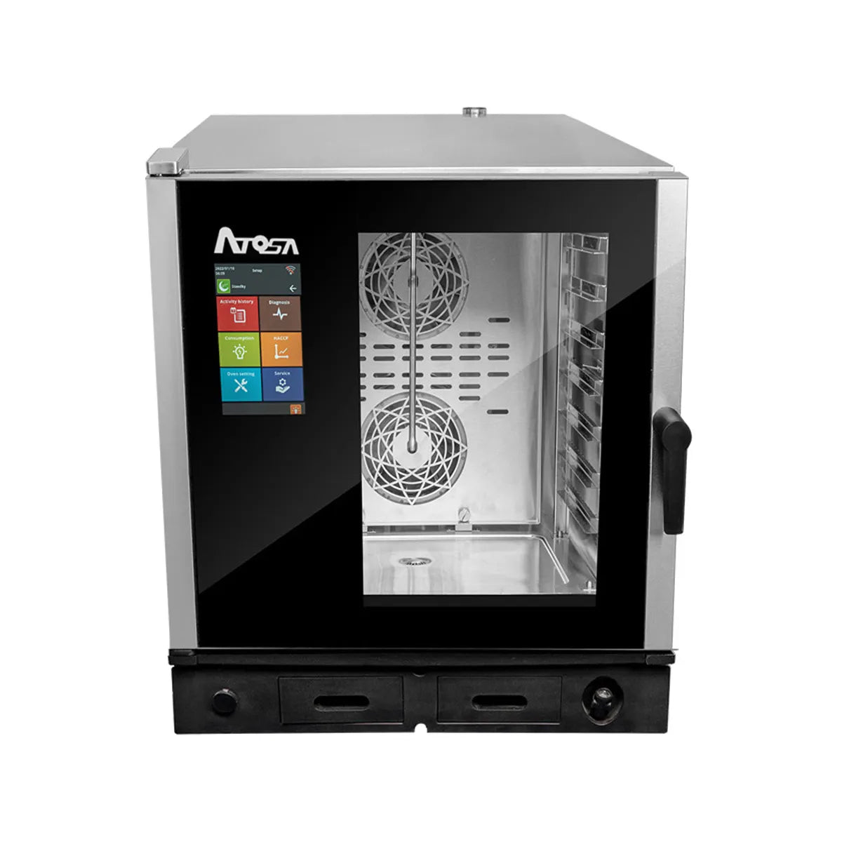 New Atosa AEC - 0711E Smart Touch Electric Combi Oven, Fits 7 Half Size Pans, 208/240v - Falcon Restaurant Supply - 5