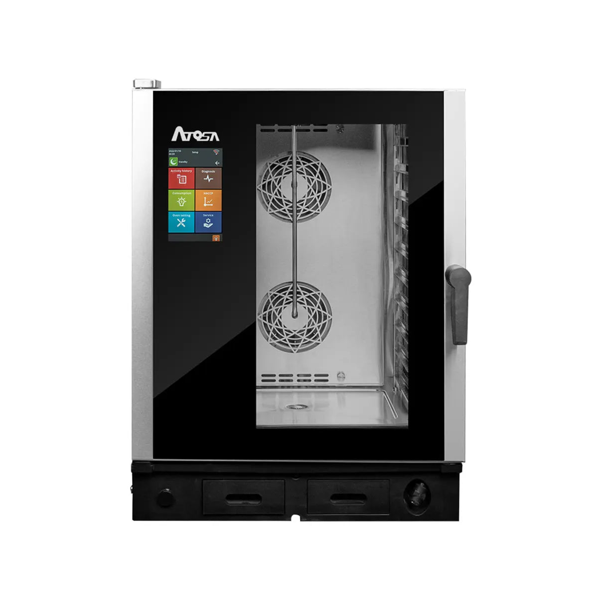New Atosa AEC-1011E Smart Touch Electric Combi Oven, Fits 10 Half-Size Pans, 208/240v