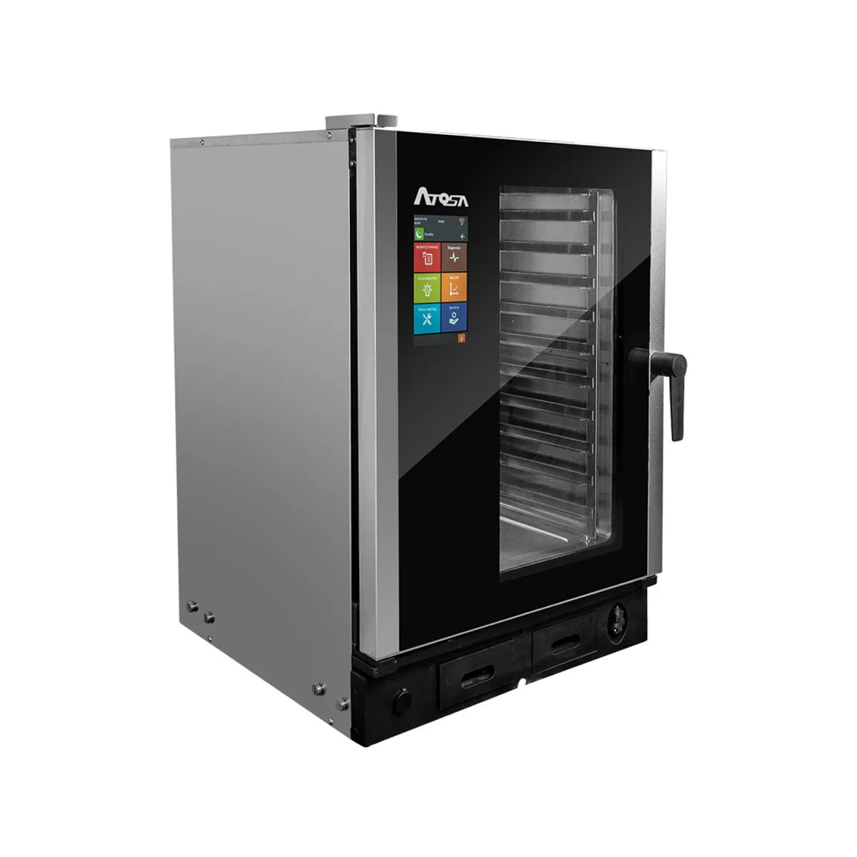 New Atosa AEC-1011E Smart Touch Electric Combi Oven, Fits 10 Half-Size Pans, 208/240v