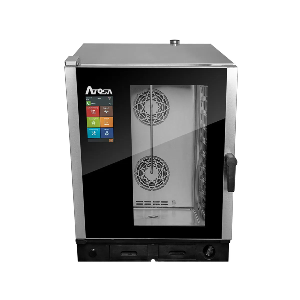 New Atosa AEC-1011E Smart Touch Electric Combi Oven, Fits 10 Half-Size Pans, 208/240v