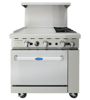 New Atosa AGR-2B24GL 36" Gas Range (2)  32,000 BTU Burners and 24" Griddle on the LEFT with (1) 26" 1/2 Wide Oven