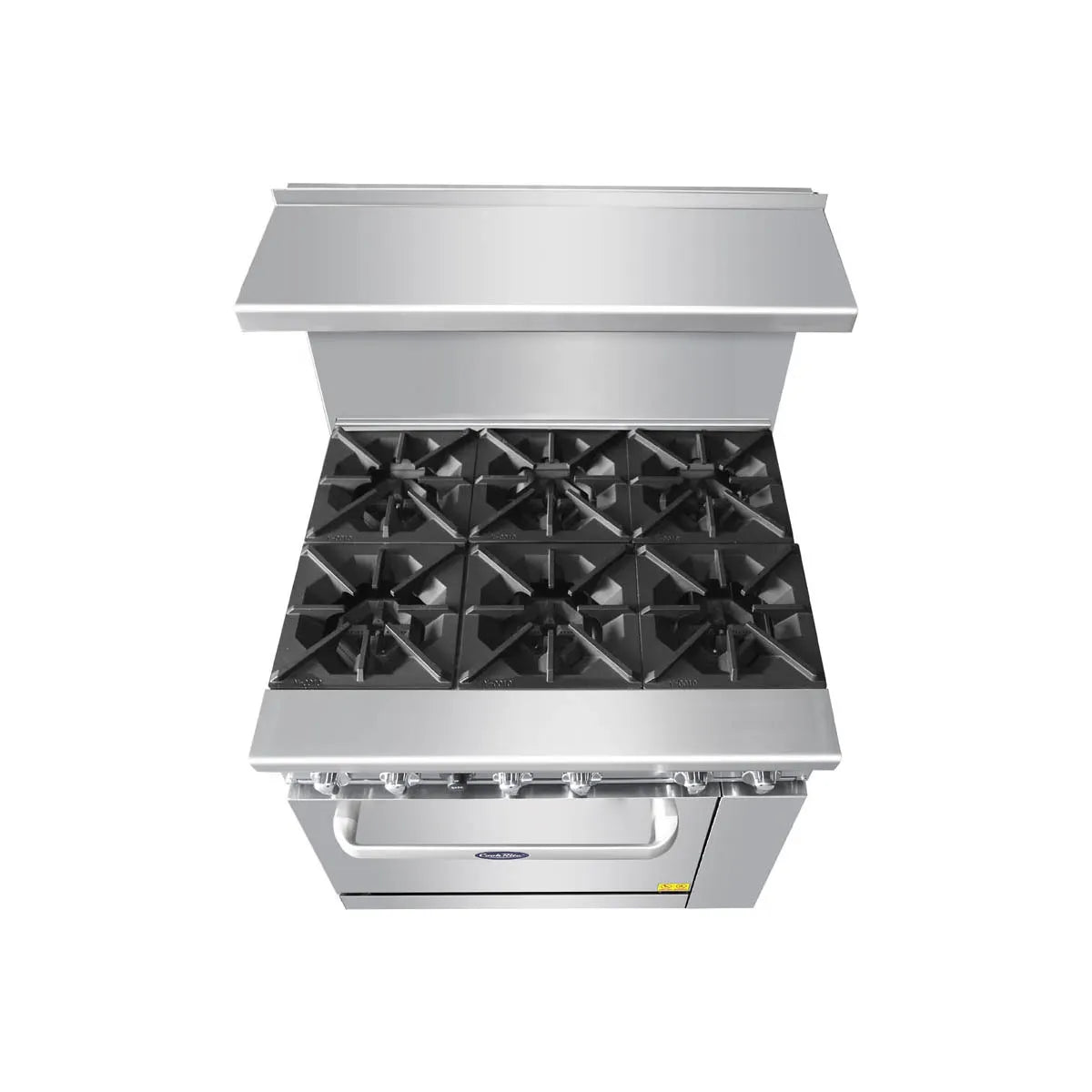 New Atosa AGR-6B 36" Gas Range. (6) 32,000 BTU Open Burners with (1) 26" 1/2 Wide Oven, 2 Oven Racks (Castors Included)