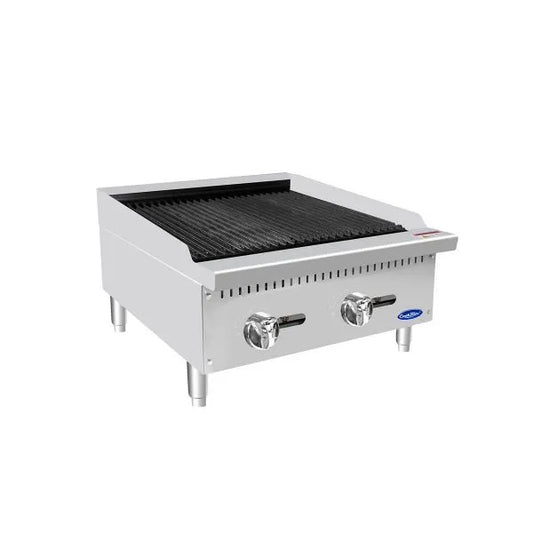 New Atosa ATCB-24 HD 24" Countertop Gas Char-rock Broiler with Total 70,000 B.T.U.