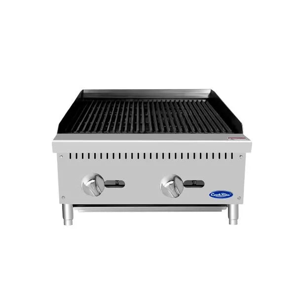 New Atosa ATCB-24 HD 24" Countertop Gas Char-rock Broiler with Total 70,000 B.T.U.