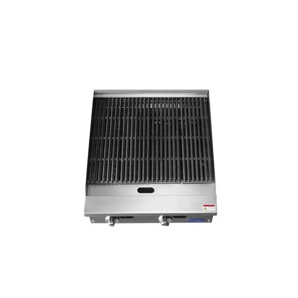 New Atosa ATCB-24 HD 24" Countertop Gas Char-rock Broiler with Total 70,000 BTU