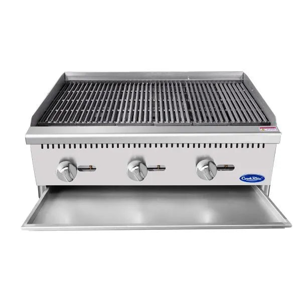New Atosa ATCB-36 HD 36" Countertop Gas Char-rock  Broiler with Total 105,000 BTU