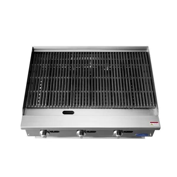 New Atosa ATCB-36 HD 36" Countertop Gas Char-rock  Broiler with Total 105,000 BTU