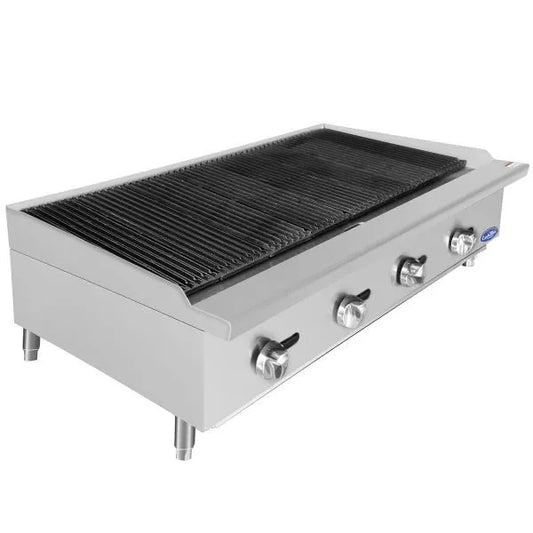 New Atosa ATCB-48 HD 48" Countertop Gas Char-rock  Broiler with Total 140,000 B.T.U.