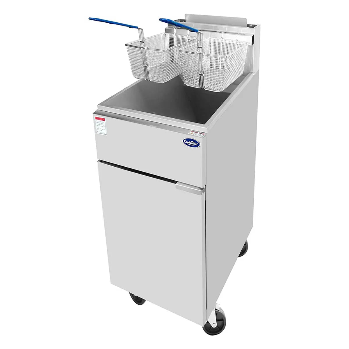 New Atosa ATFS-35ES HD 35 LB Gas Deep Fryer - Stainless Steel 60,000 BTU