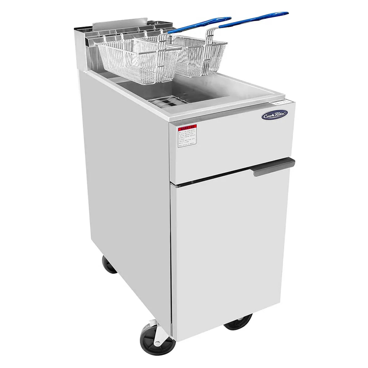 New Atosa ATFS-35ES HD 35 LB Gas Deep Fryer - Stainless Steel 60,000 BTU
