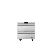 New Atosa AUF27D2 27" Stainless Undercounter Freezer Two-Drawer 115V