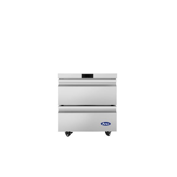 New Atosa AUF27D2 27" Stainless Undercounter Freezer Two-Drawer 115V