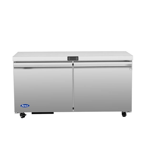 New Atosa AUF60SD 60" Stainless Undercounter Freezer Two-section 115V