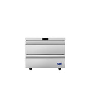 New Atosa AUR36D2 36" Stainless Undercounter Refrigerator Two-Drawer 115V