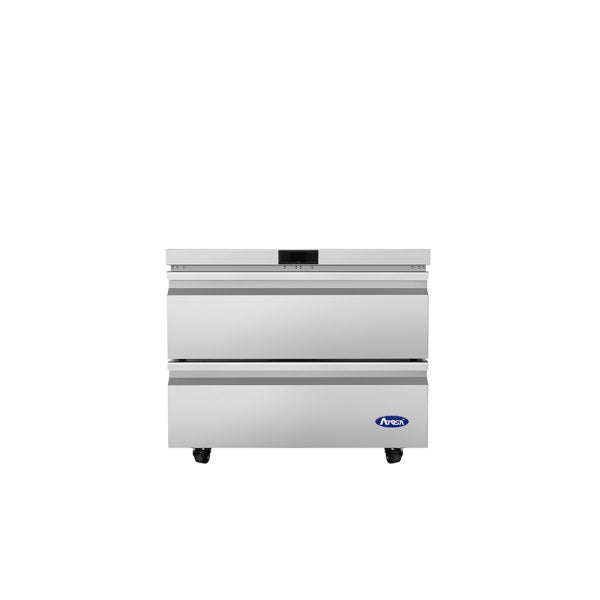 New Atosa AUR36D2 36" Stainless Undercounter Refrigerator Two-Drawer 115V