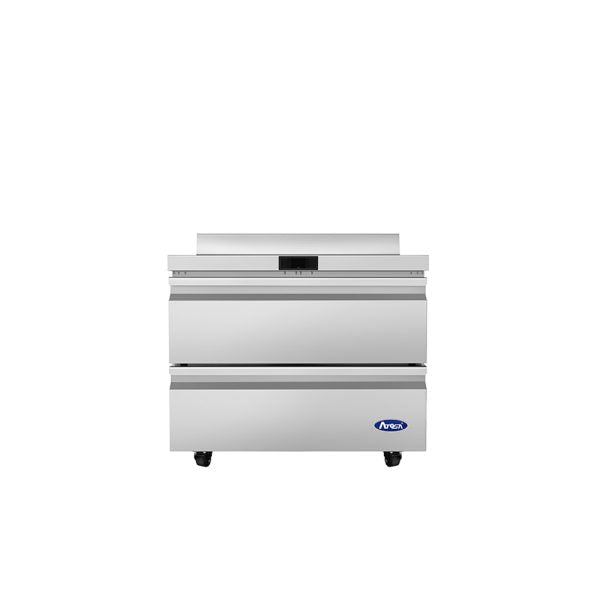 New Atosa AWR36D2 36" Two Drawer Worktop Refrigerator - Commercial Prep Refrigerator