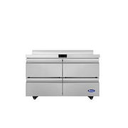 New Atosa AWR48D4 48" Four Drawer Worktop Refrigerator - Stainless Steel Commercial Refrigerator