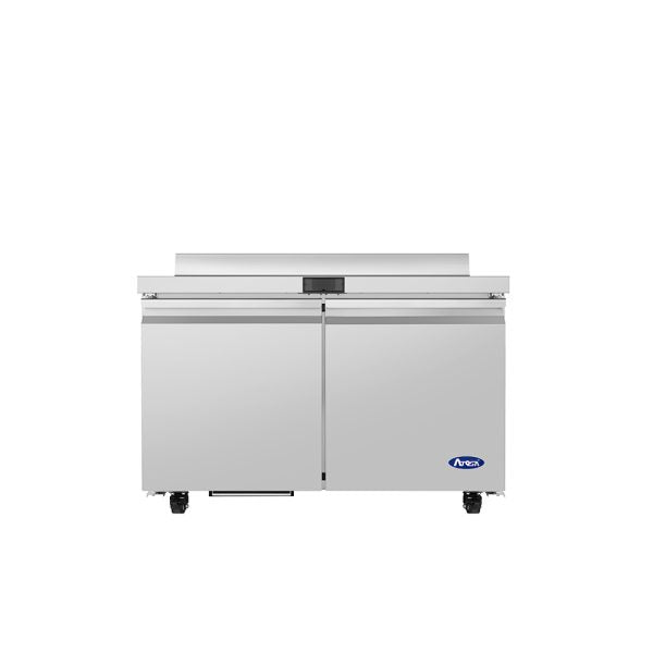 New Atosa AWR48SD 48" Worktop Refrigerator with Backsplash - Two Door Commercial Refrigerator