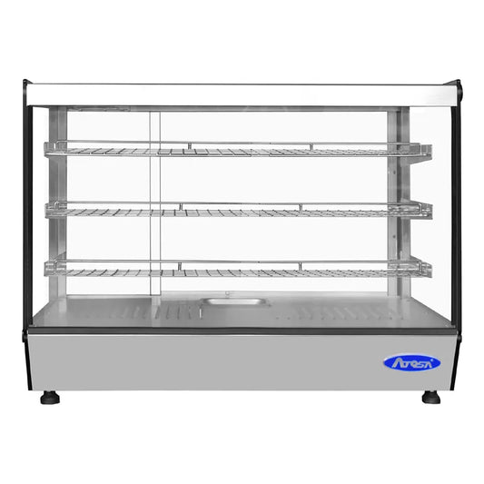 New Atosa CHDS-71 Countertop Heated Display Case - Square, 7.1 Cu Ft