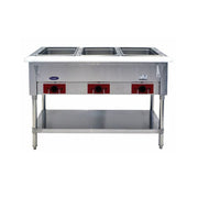 New Atosa CSTEA - 3C Electric Hot Food Steam Table - 3 Wells 500W/well, 1500W/120V (Water Pans Included) - Falcon Restaurant Supply - 1