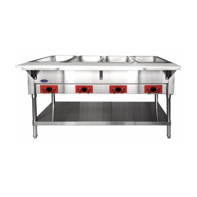 New Atosa CSTEA-4C Electric Hot Food Steam Table - 4 Wells 500W/well, 2000W/120V (Water Pans Included)