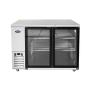 New Atosa MBB48GGR 48" Glass Door Back Bar Cooler Stainless Steel - Falcon Restaurant Supply - 1