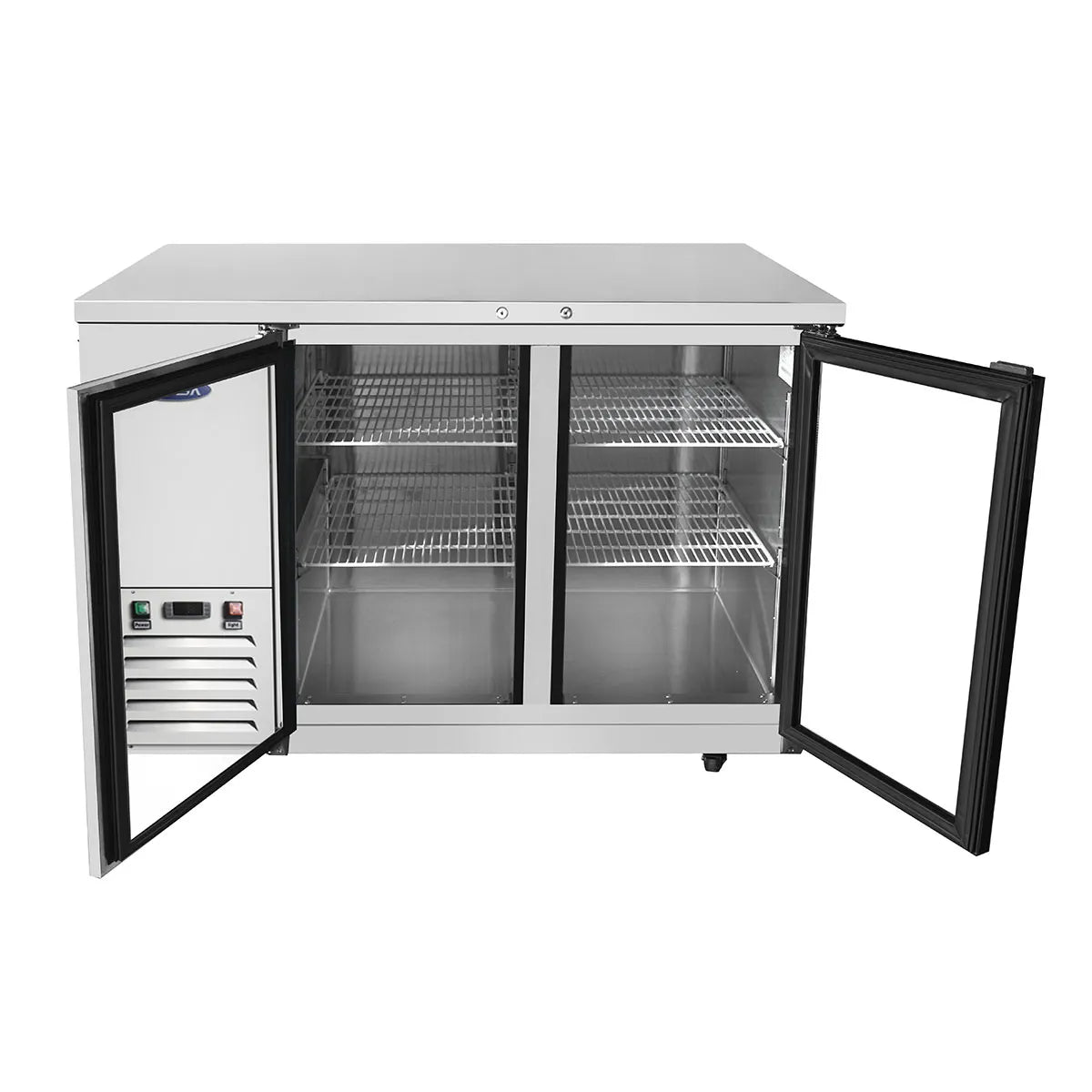 New Atosa MBB48GGR 48" Glass Door Back Bar Cooler Stainless Steel