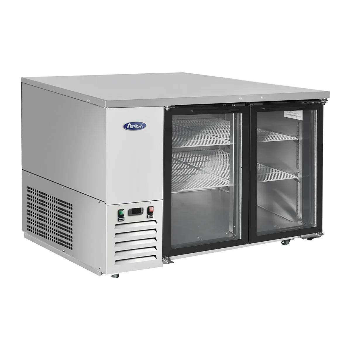 New Atosa MBB48GGR 48" Glass Door Back Bar Cooler Stainless Steel